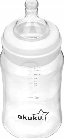 Akuku butelka szeroka antykolkowa smoczek 240ml 0m