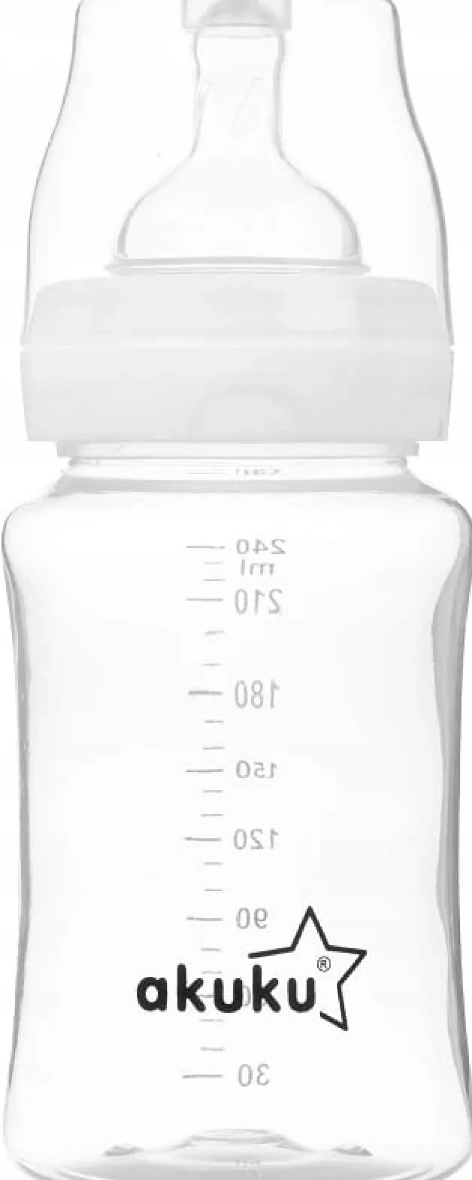 Akuku butelka szeroka antykolkowa smoczek 240ml 0m