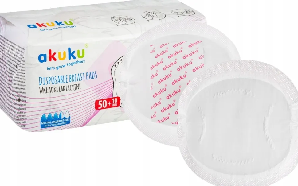 Akuku chłonne wkładki laktacyjne żelujące megapaka 5 x 60szt