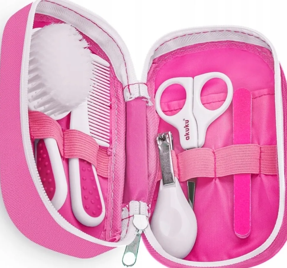 Akuku duży zestaw kosmetyczny manicure 9el. + etui
