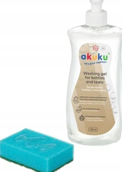 Akuku żel do mycia butelek i smoczków hipoalergiczny płyn 500ml + pompka