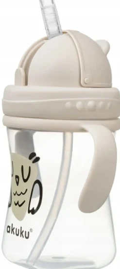 Akuku kubek bidon z rurką słomką uchwyty 300ml 9m+