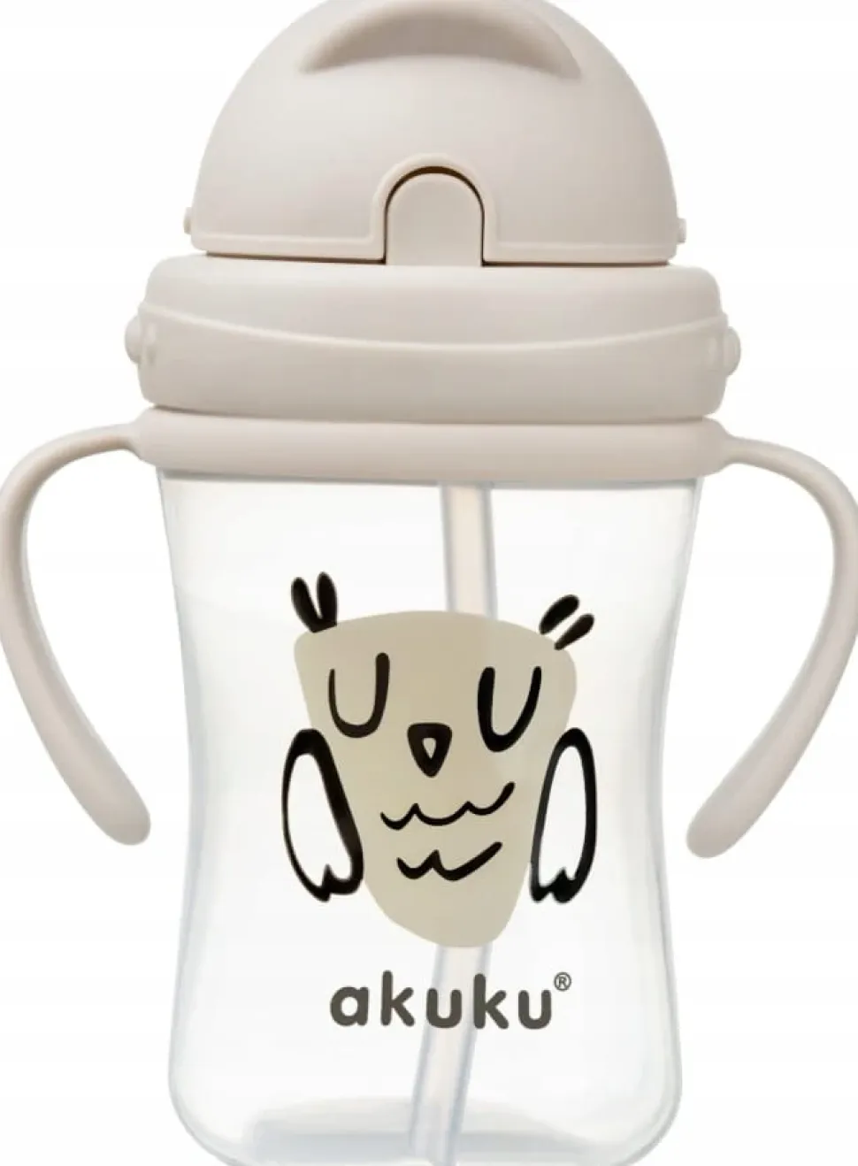 Akuku kubek bidon z rurką słomką uchwyty 300ml 9m+