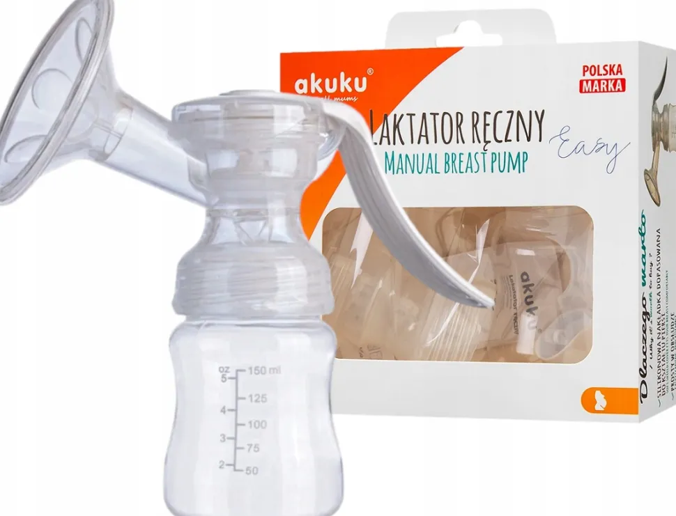Akuku laktator ręczny odciągacz pokarmu + butelka