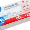 Akuku mokre chusteczki w 99% nawilżane wodą 60+10