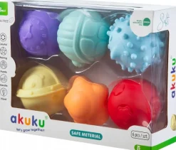 Akuku piłeczki sensoryczne zestaw piłeczek 6szt