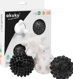 Akuku piłeczki zabawki sensoryczne sensory 4szt