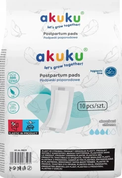 Akuku podkłady higieniczne duże poporodowe podpaski z absorbentem 10 szt