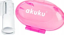 Akuku szczoteczka do zębów i masażu dziąseł + etui