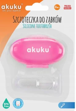 Akuku szczoteczka do zębów i masażu dziąseł + etui