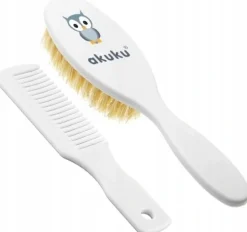 Akuku szczotka z naturalnego włosia + grzebień