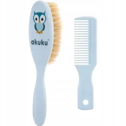 Akuku szczotka z naturalnego włosia + grzebień