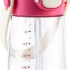 Akuku szkolny bidon tritanowy ze słomką smyczą 480ml butelka do picia
