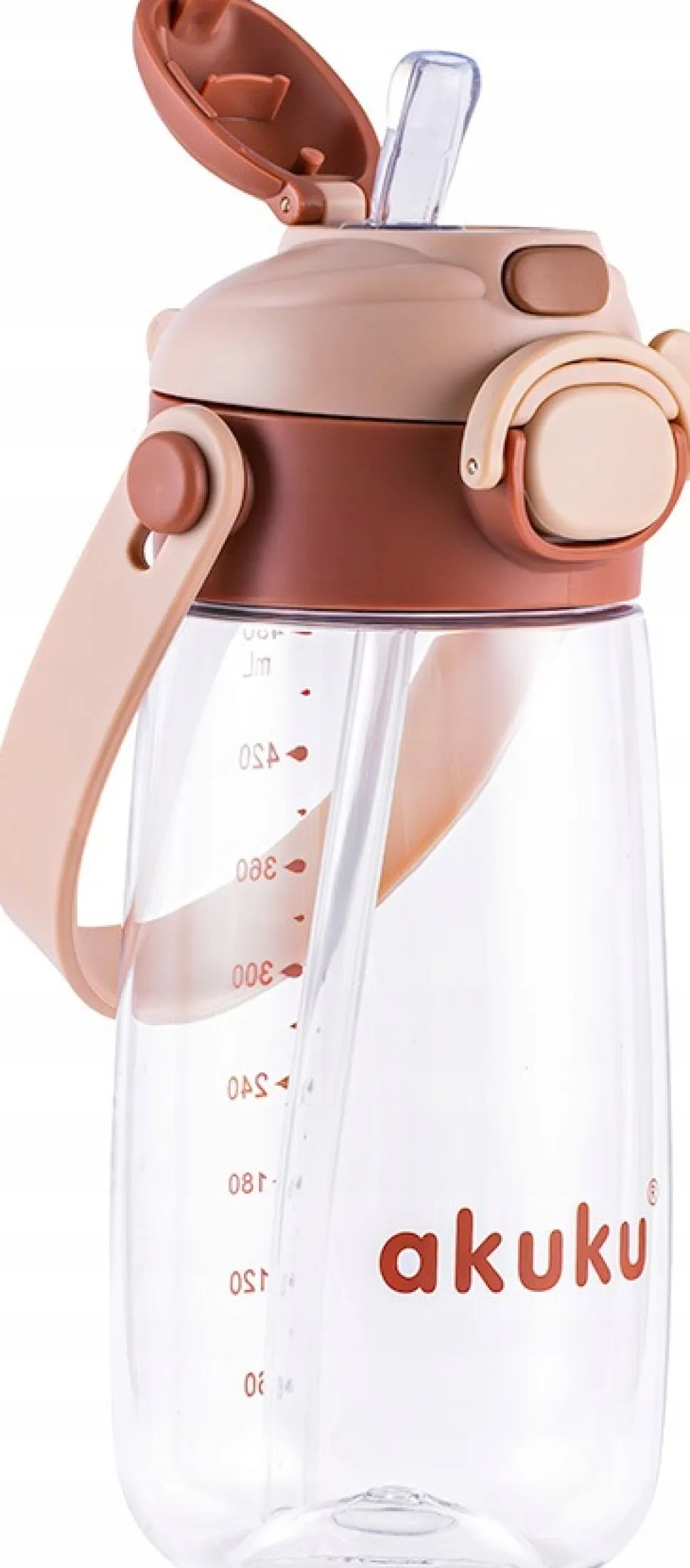 Akuku szkolny bidon tritanowy ze słomką smyczą 480ml butelka do picia