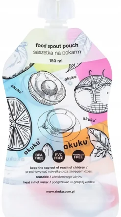 Akuku wielorazowe saszetki na pokarm 5szt