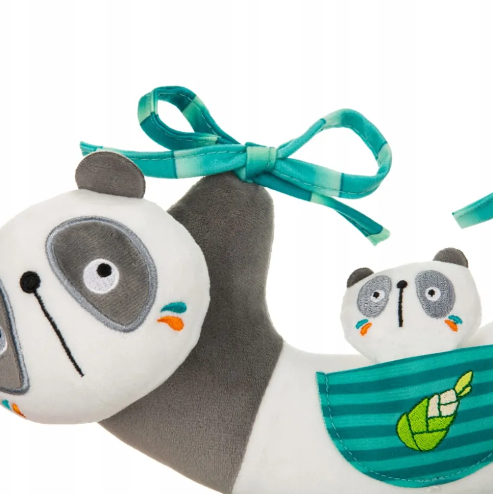 Akuku zawieszka do łóżeczka zabawka z lusterkiem i grzechotką panda