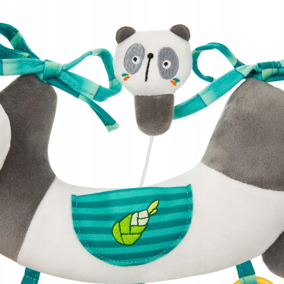 Akuku zawieszka do łóżeczka zabawka z lusterkiem i grzechotką panda