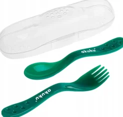 Akuku zestaw sztućców widelec łyżeczka + etui