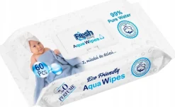 Aqua wipes nawilżane chusteczki dla dzieci mokre 99% 60szt aquawipes