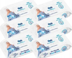 Aqua wipes nawilżane chusteczki dla dzieci mokre 99% aquawipes 6x60szt