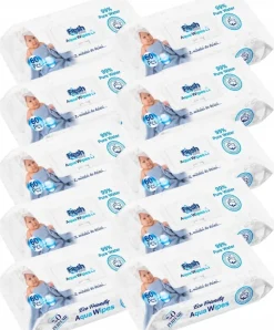 Aqua wipes nawilżane chusteczki dla dzieci mokre 99% aquawipes 10x60szt
