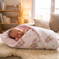 Babymam becik rożek niemowlęcy bawełna dwustronny