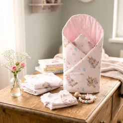 Babymam becik rożek niemowlęcy bawełna dwustronny