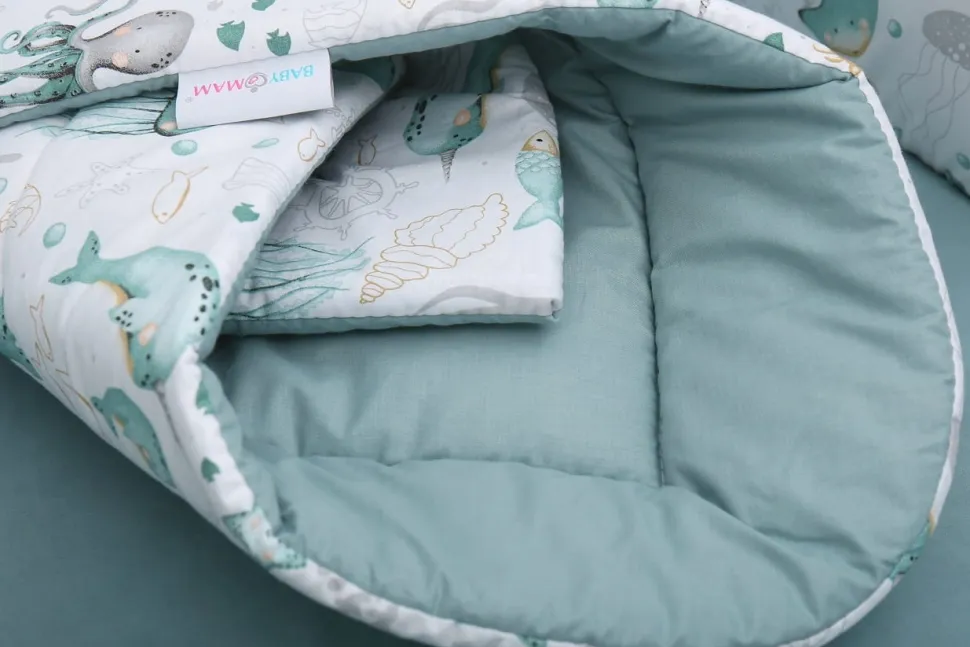 Babymam becik rożek niemowlęcy bawełna dwustronny