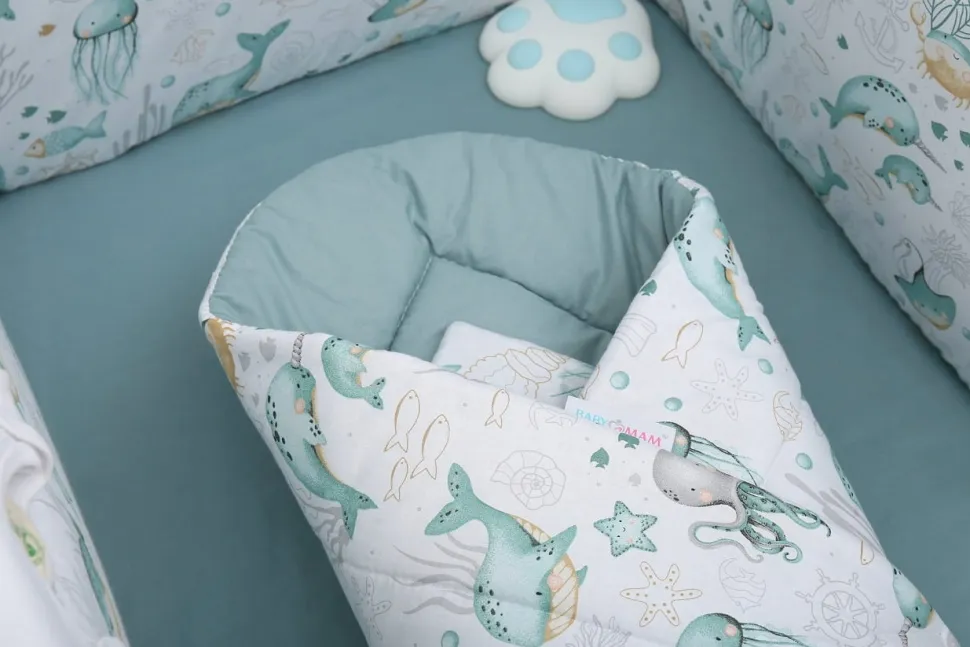 Babymam becik rożek niemowlęcy bawełna dwustronny