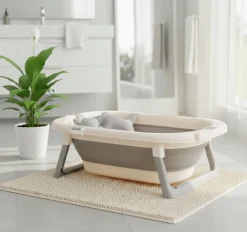 Babymam duża składana wanienka do kąpieli dla dziecka z poduszką