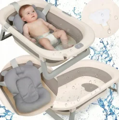 Babymam duża składana wanienka do kąpieli dla dziecka z poduszką