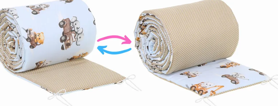 Babymam dwustronny ochraniacz 180x30 do łóżeczka