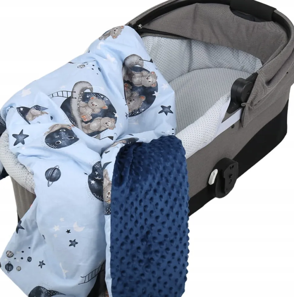 Babymam kocyk dwustronny minky bawełna 75x100cm