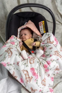 Babymam kocyk minky do fotelika nosidełka ciepły