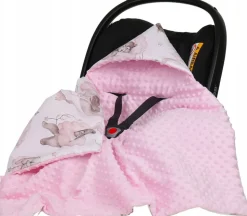 Babymam kocyk minky do fotelika nosidełka ciepły