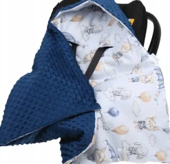 Babymam kocyk minky do fotelika nosidełka ciepły