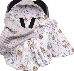 Babymam kocyk minky do fotelika nosidełka ciepły