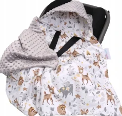 Babymam kocyk minky do fotelika nosidełka ciepły