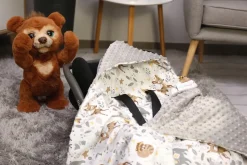 Babymam kocyk minky do fotelika nosidełka ciepły
