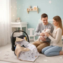 Babymam kocyk minky do fotelika nosidełka ciepły