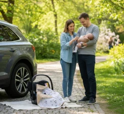 Babymam kocyk minky do fotelika nosidełka ciepły