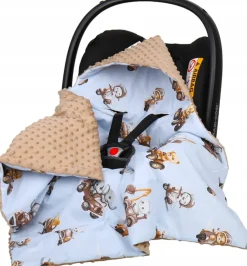 Babymam kocyk minky do fotelika nosidełka ciepły