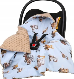 Babymam kocyk minky do fotelika nosidełka ciepły