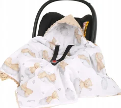 Babymam kocyk minky do fotelika nosidełka ciepły