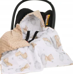 Babymam kocyk minky do fotelika nosidełka ciepły