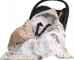 Babymam kocyk minky do fotelika nosidełka ciepły