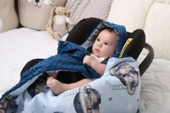 Babymam kocyk minky do fotelika nosidełka ciepły