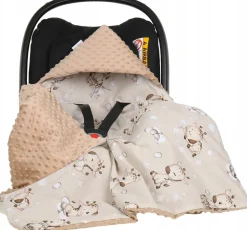 Babymam kocyk minky do fotelika nosidełka ciepły
