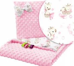Babymam kocyk minky do wózka poduszka kołderka motylek 3w1