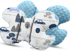 Babymam kocyk minky do wózka poduszka kołderka motylek 3w1